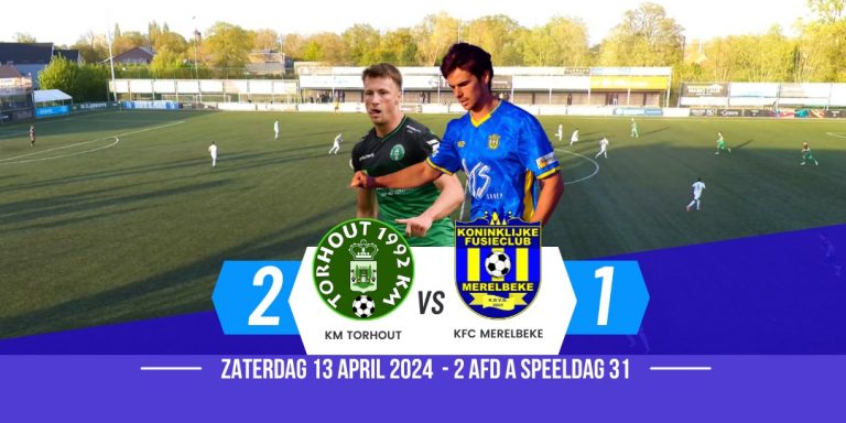 Potig en tergend spel van KM Torhout haalt het van voetballend vermogen van KFC Merelbeke ( 2-1)